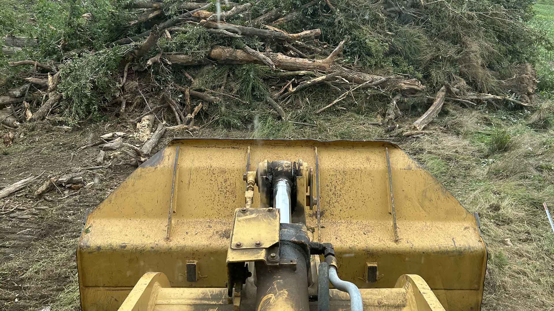 An example of a project completed by PB Land management, providing skid loader, excavation, septic, driveway, culvert, pond, tree clearing, dam, digging, road, lagoon, grade work, hauling, demolition, farmstead cleaning, retaining wall, snow removal, and brush hogging services to north central Kansas.