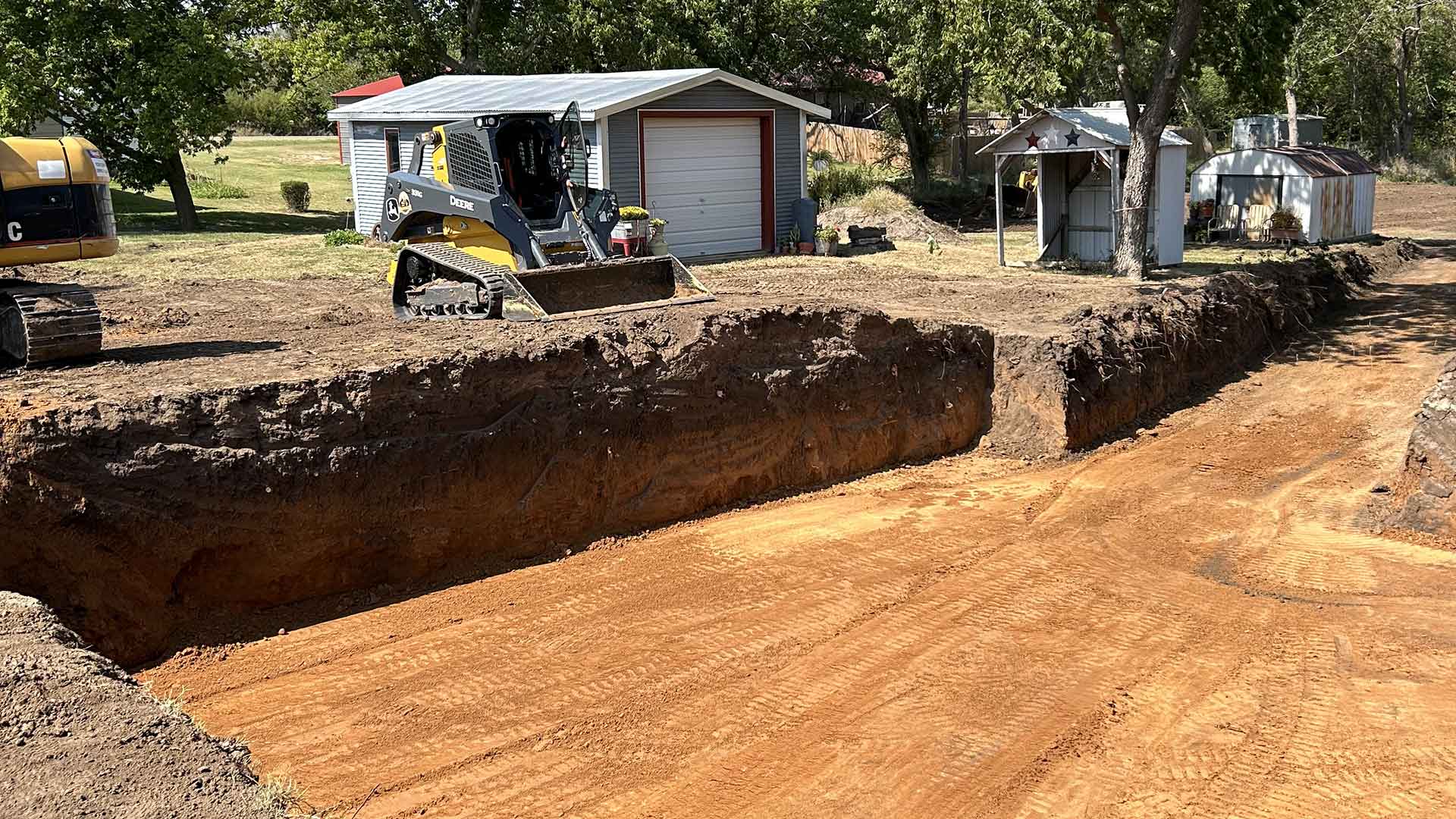 An example of a project completed by PB Land management, providing skid loader, excavation, septic, driveway, culvert, pond, tree clearing, dam, digging, road, lagoon, grade work, hauling, demolition, farmstead cleaning, retaining wall, snow removal, and brush hogging services to north central Kansas.