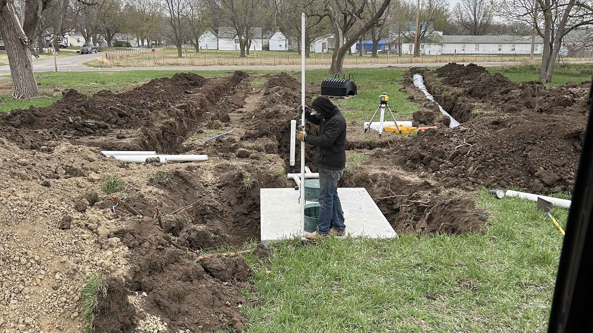 pb-land-management-kansas-excavation-tree-clearing-snow-removal-dam-digging-rock-hauling-land-clearing-demolition-retaining-walls-image-1920×1080-087 An example of a project completed by PB Land management, providing skid loader, excavation, septic, driveway, culvert, pond, tree clearing, dam, digging, road, lagoon, grade work, hauling, demolition, farmstead cleaning, retaining wall, snow removal, and brush hogging services to north central Kansas.
