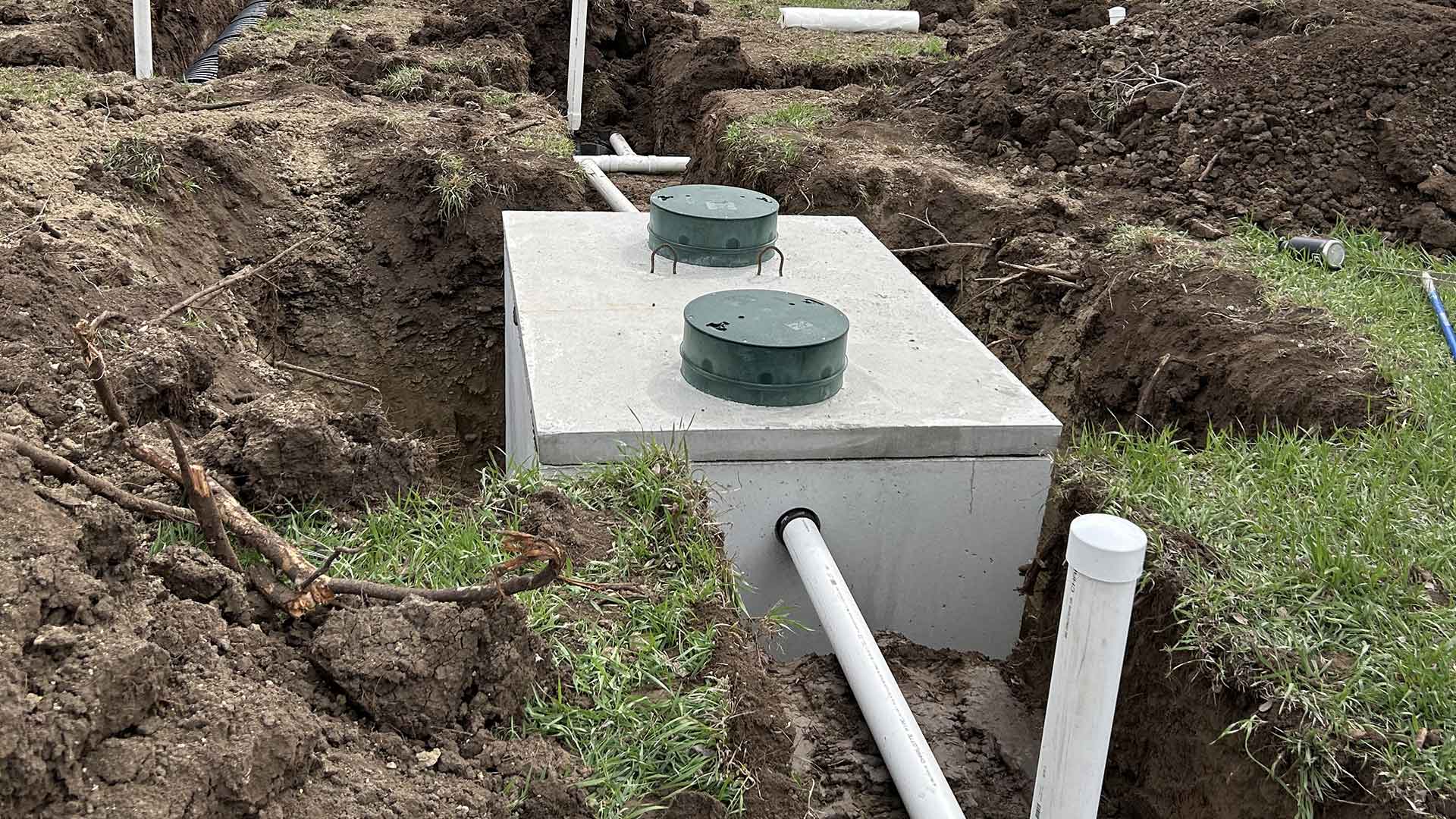 An example of a project completed by PB Land management, providing skid loader, excavation, septic, driveway, culvert, pond, tree clearing, dam, digging, road, lagoon, grade work, hauling, demolition, farmstead cleaning, retaining wall, snow removal, and brush hogging services to north central Kansas.