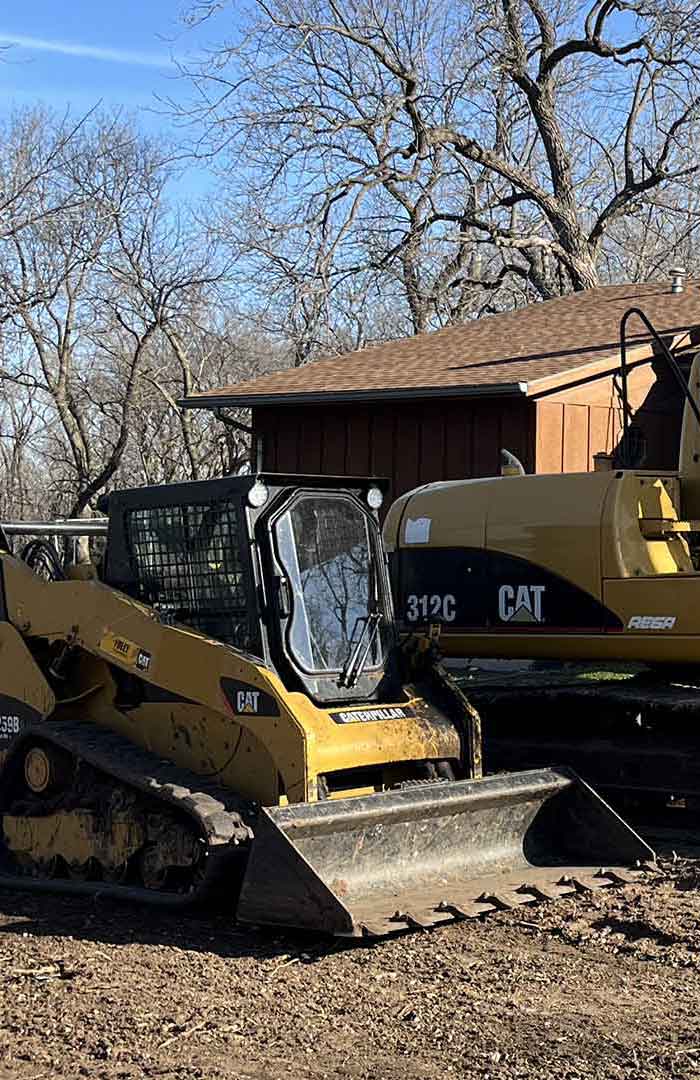 An example of a project completed by PB Land management, providing skid loader, excavation, septic, driveway, culvert, pond, tree clearing, dam, digging, road, lagoon, grade work, hauling, demolition, farmstead cleaning, retaining wall, snow removal, and brush hogging services to north central Kansas.